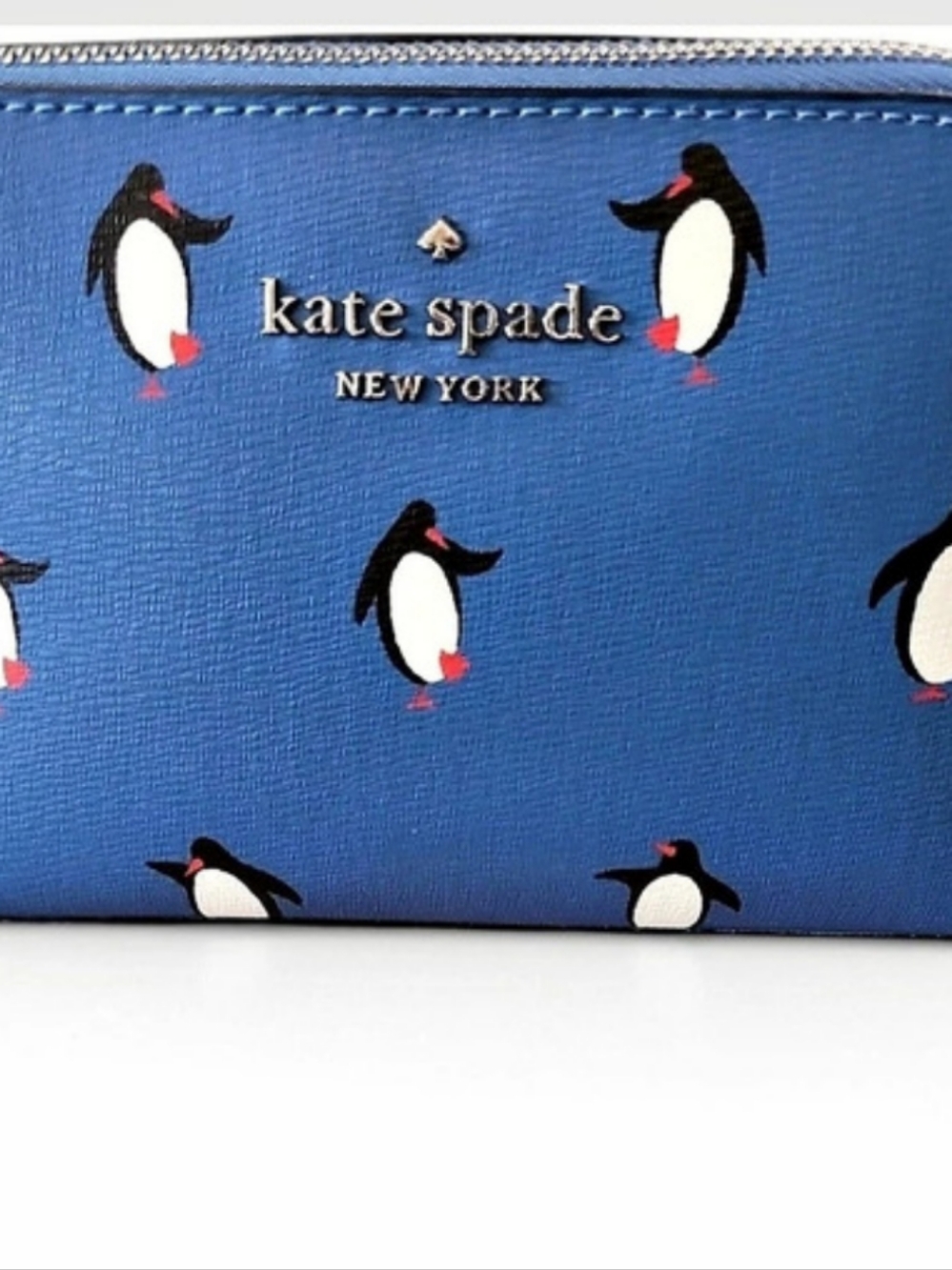 Kate Spade Arctic Friends Small Cosmetic Pouch Penguin Print